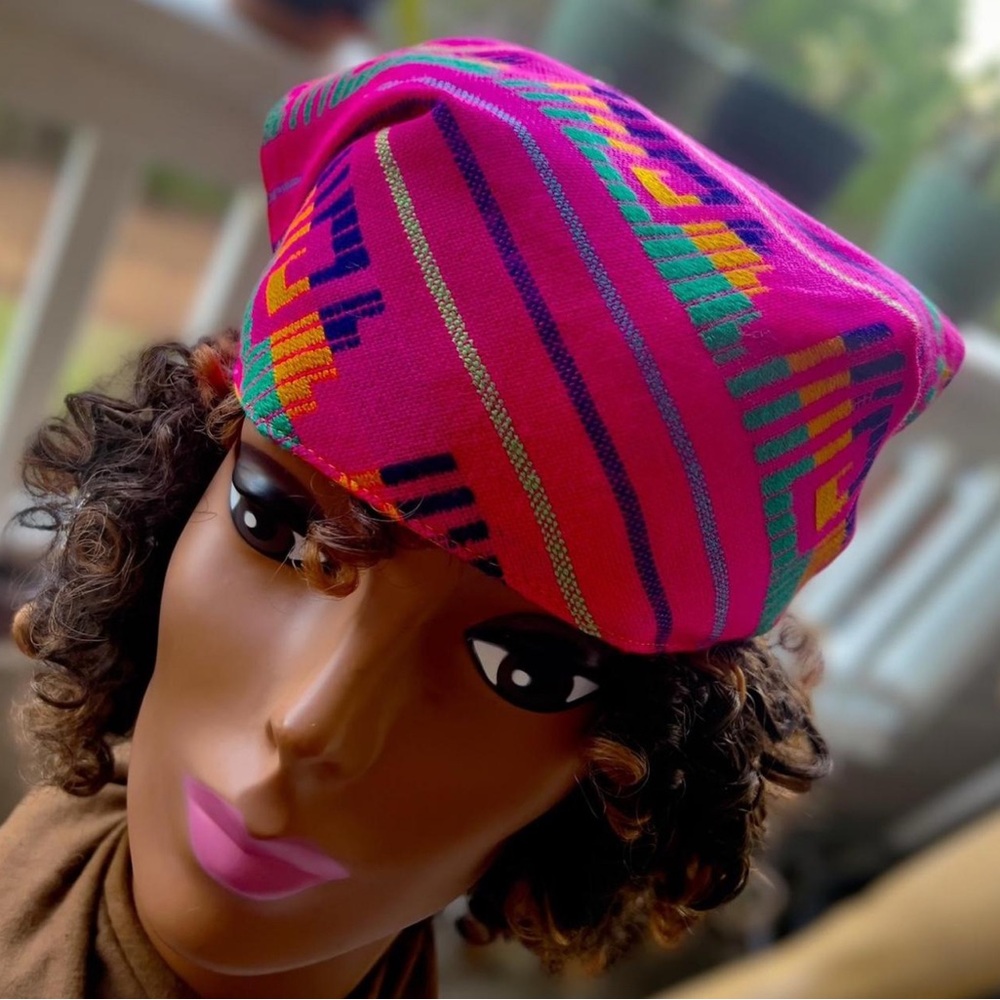 Vibrant Pink Patterned Bandana - Picture 3 of 7